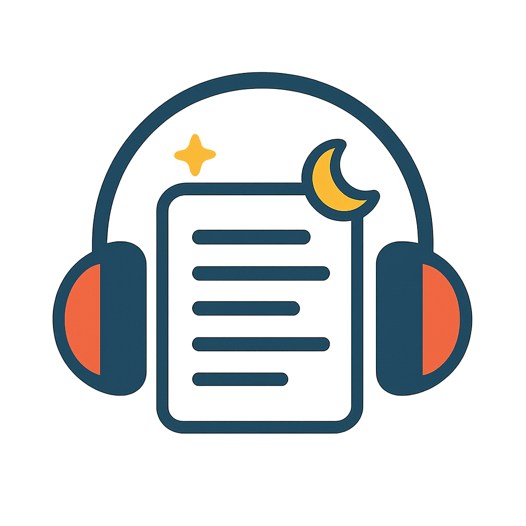 Accessibility icon: headphones and transcript
