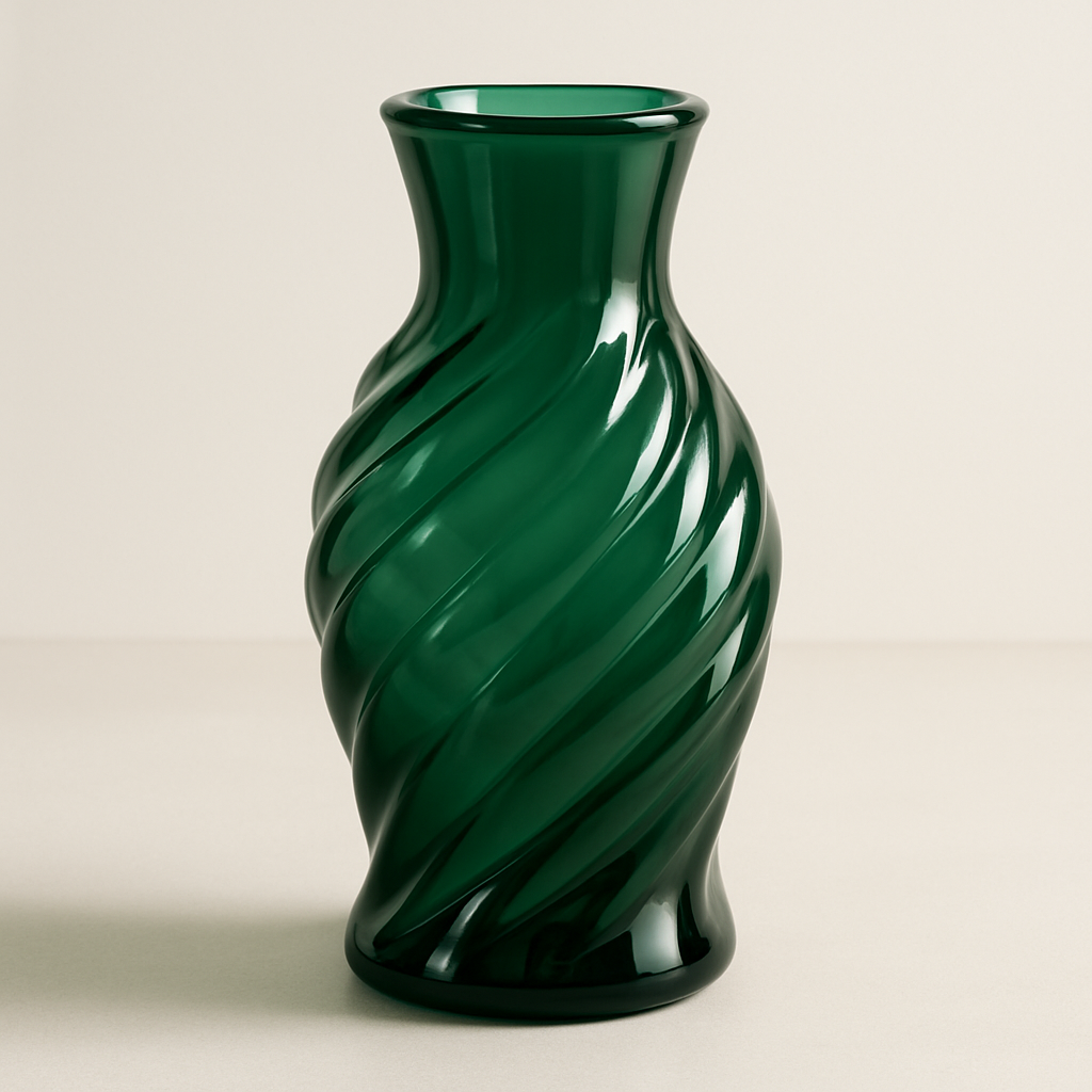 Emerald Twist Vase