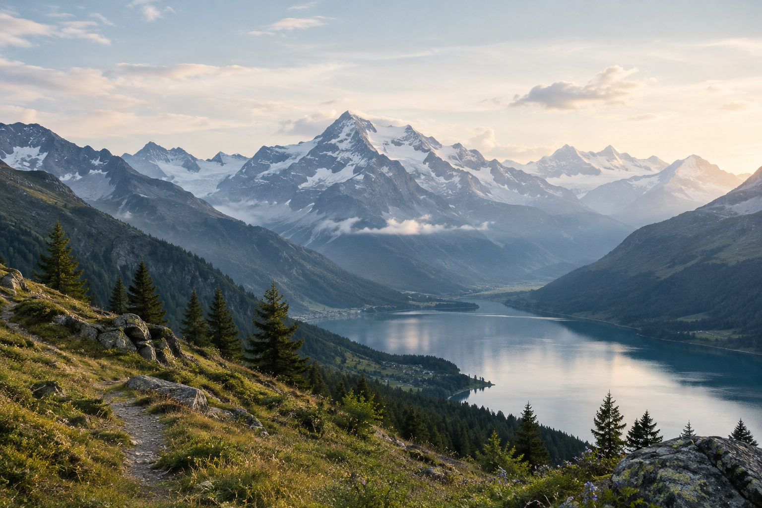 The Alps landscape, photographed in natural light