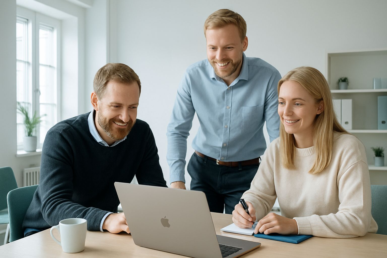 Profesjonelt team i moderne norsk kontormiljø