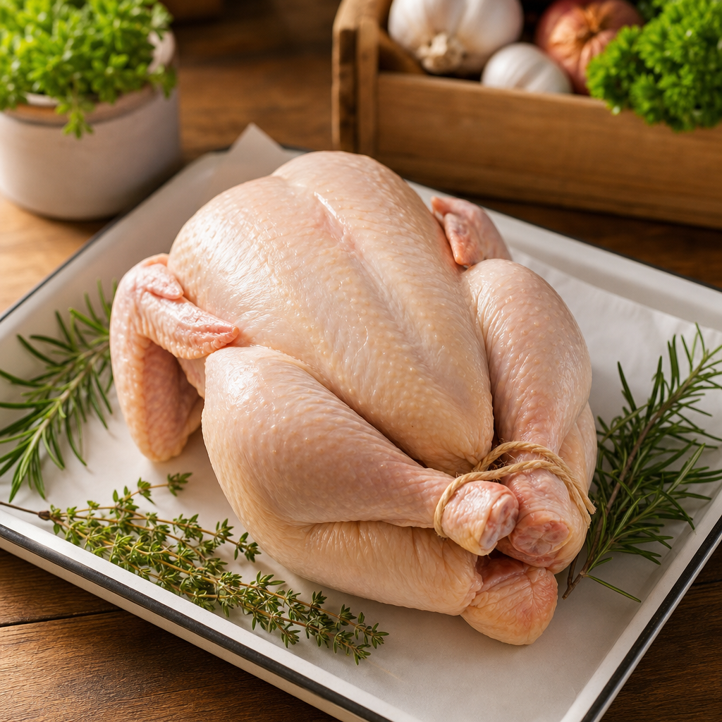 Fresh Whole Chicken prepared for sale