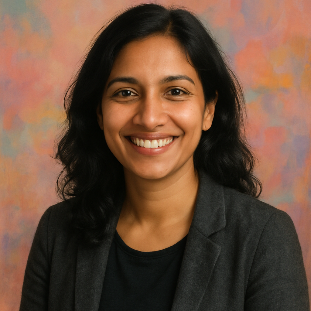 Portrait of art lover Maya Patel