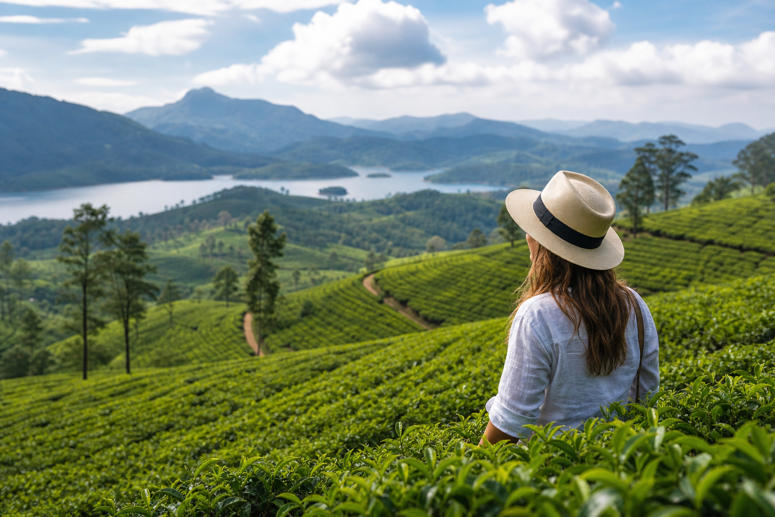 Tea estate scenery in Sri Lanka highlands