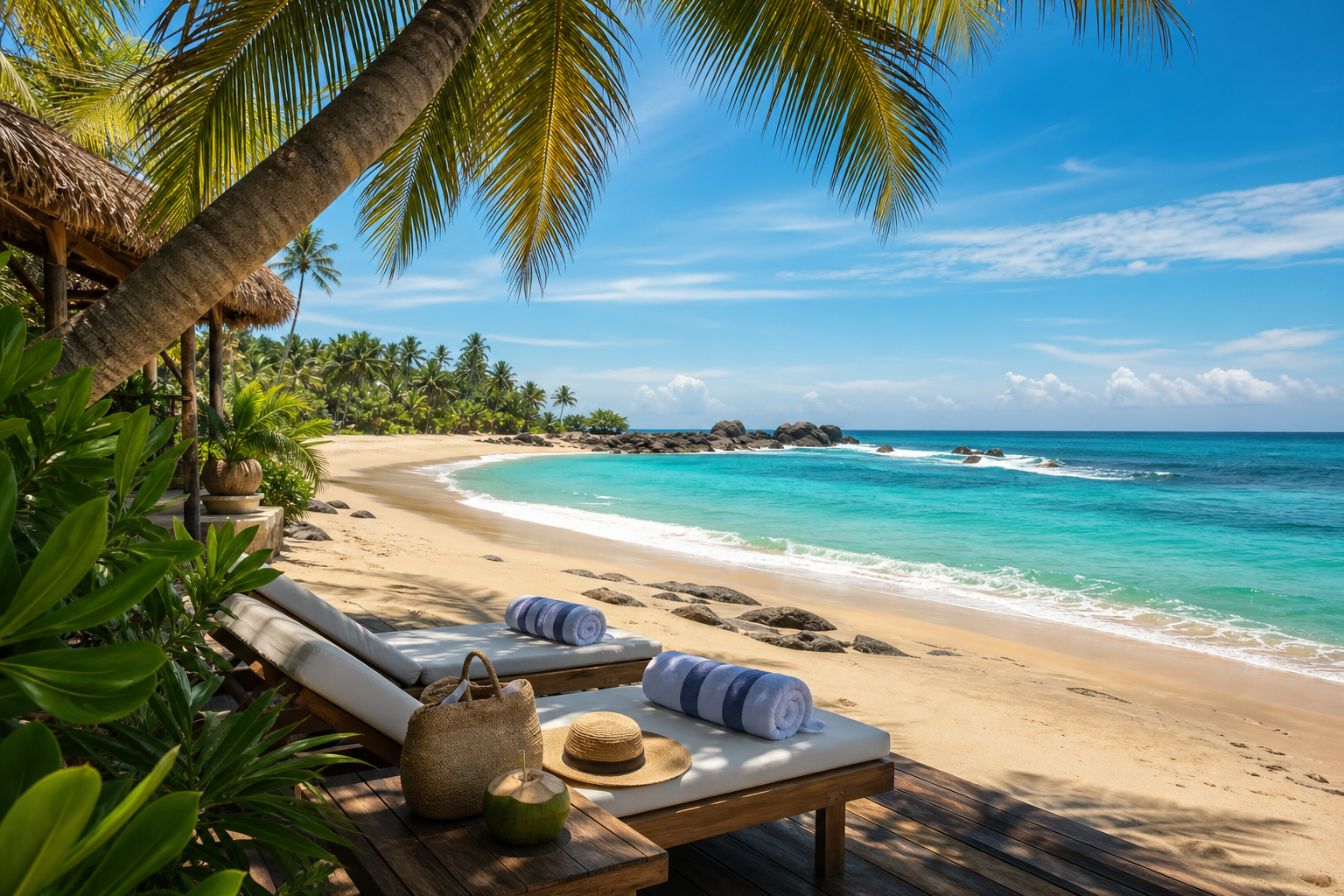 Luxury tropical beach in Sri Lanka