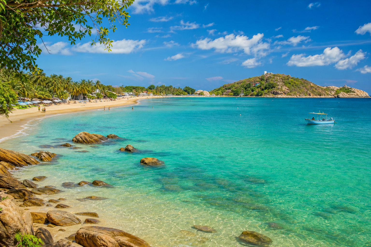 Turquoise beach and calm sea in Trincomalee Sri Lanka