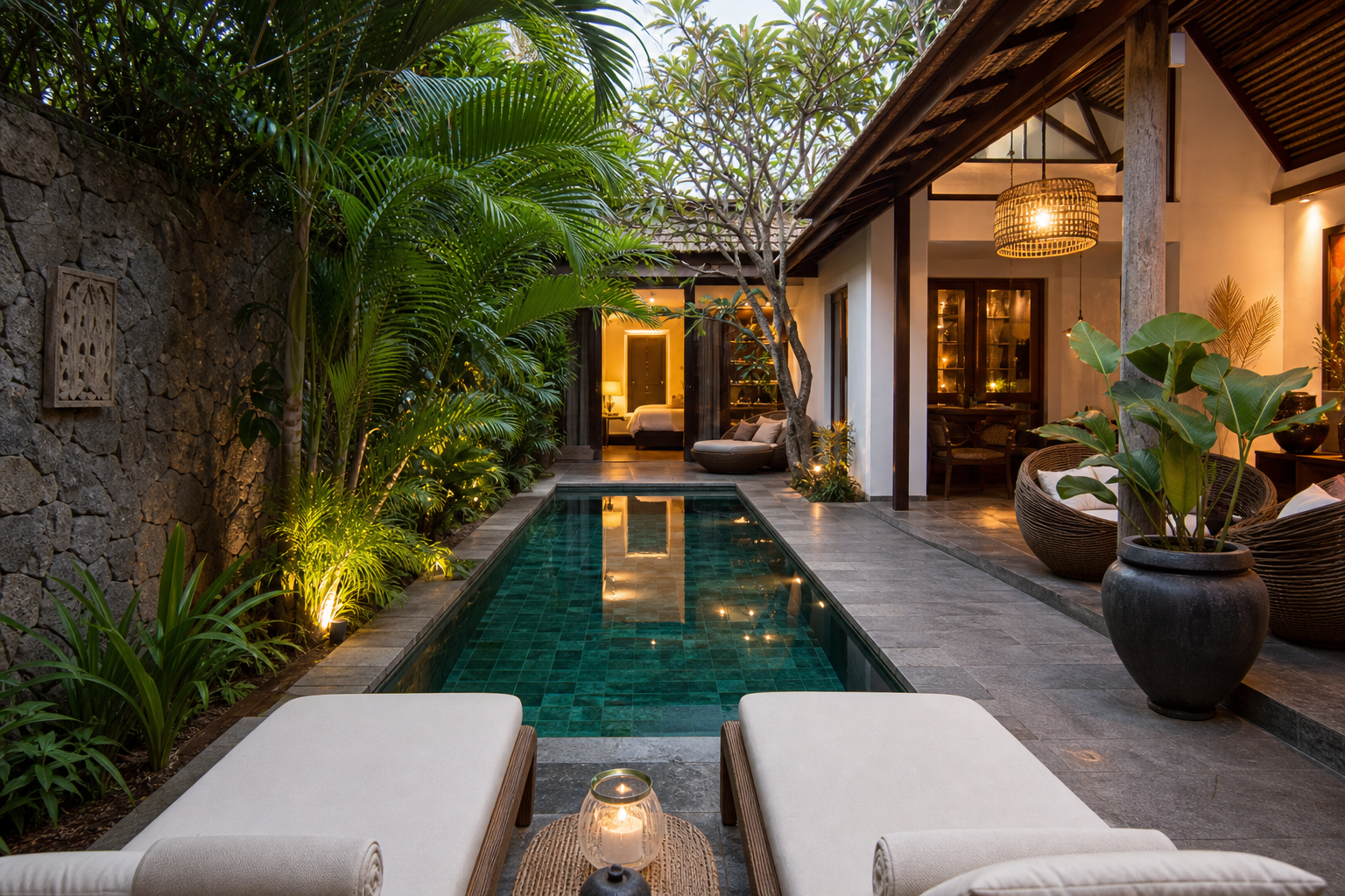 Elegant boutique villa with private plunge pool and tropical garden