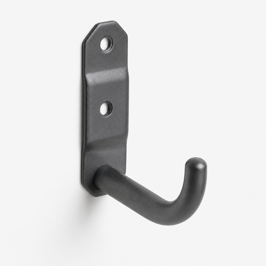 Matte steel storage hook with rounded tips
