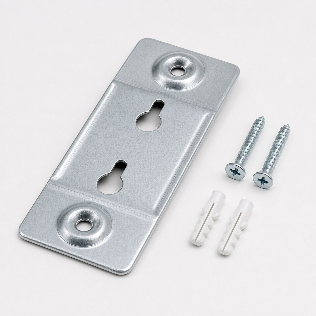 Wall mount fixture plate with two anchor points