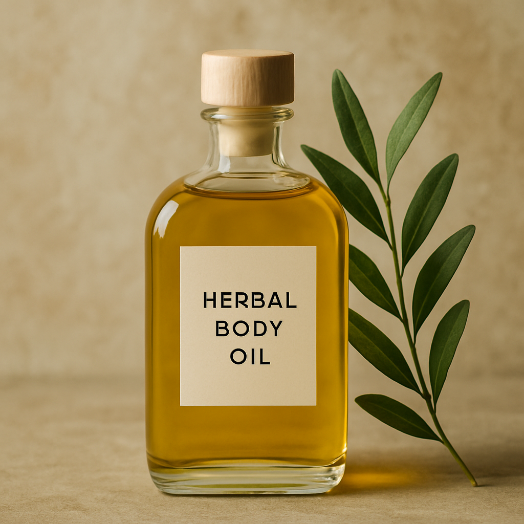 Herbal Body Oil glass bottle