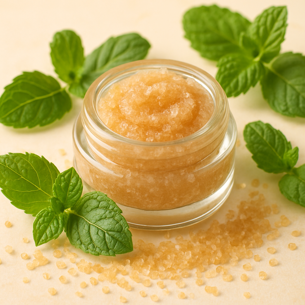 Lip Scrub in small glass jar