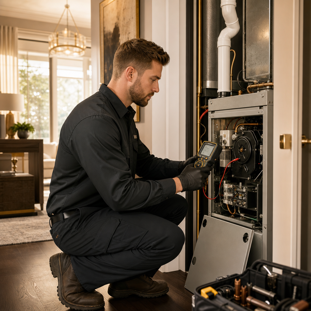 Bright, well-lit HVAC service photo for Furnace Replacement