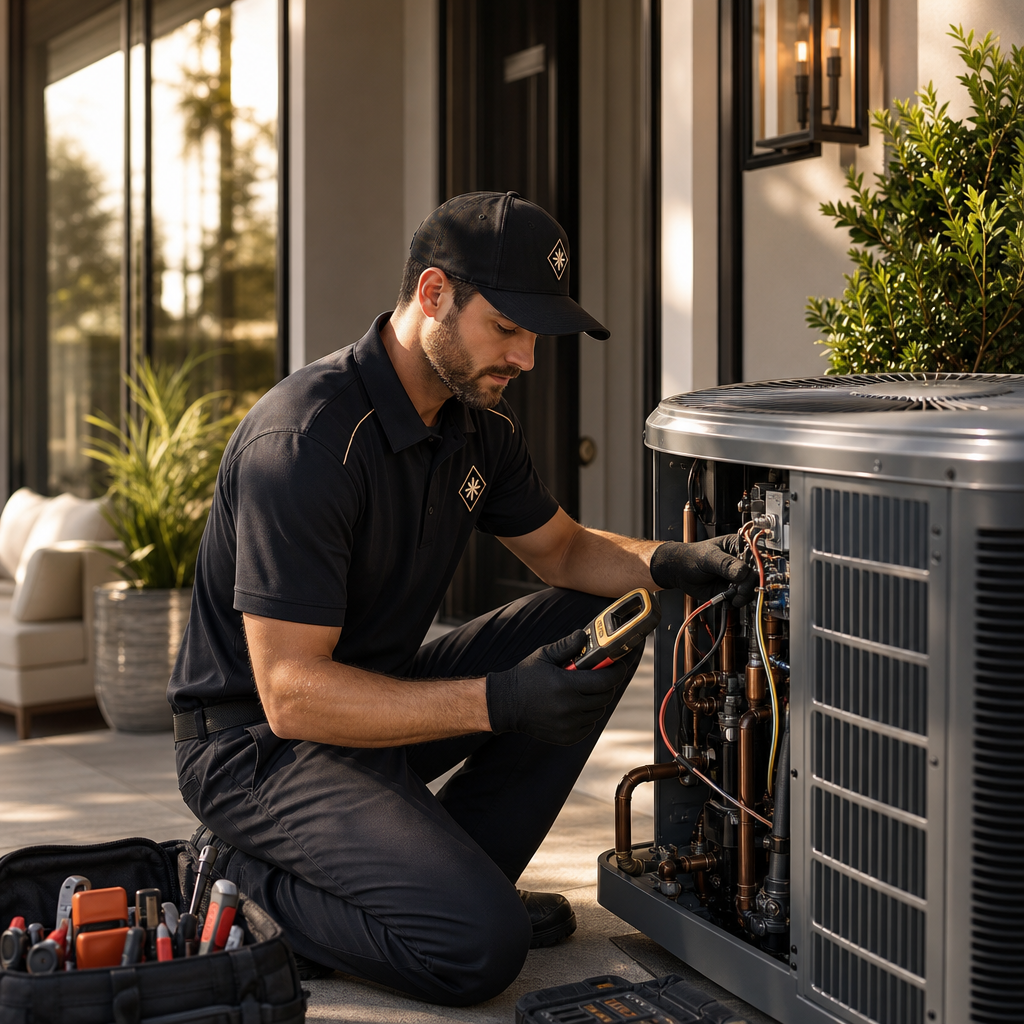 Bright, well-lit HVAC service photo for AC Repair