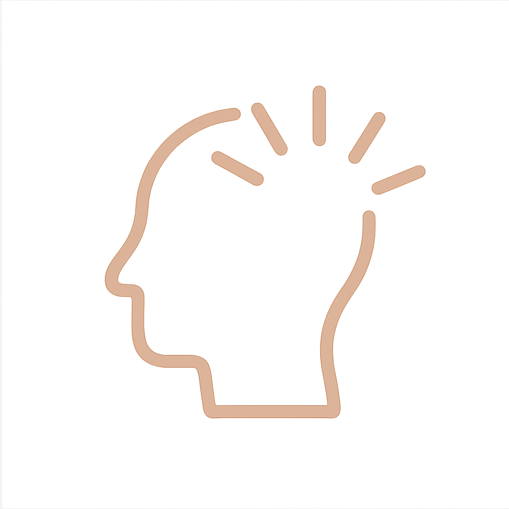 Abstract head with radiating lines symbolizing mindset transformation