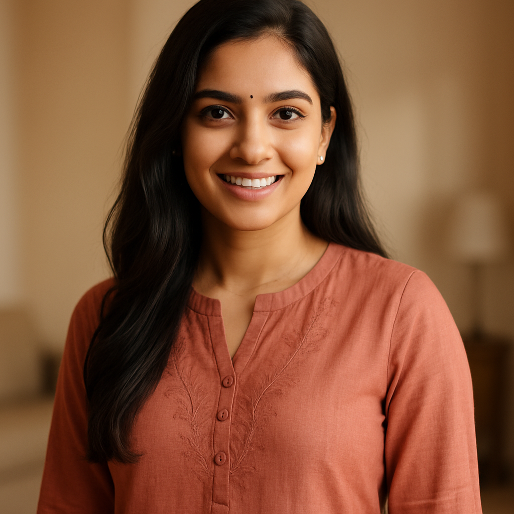 Portrait of Riya Shah, a first-time buyer in Vadodara