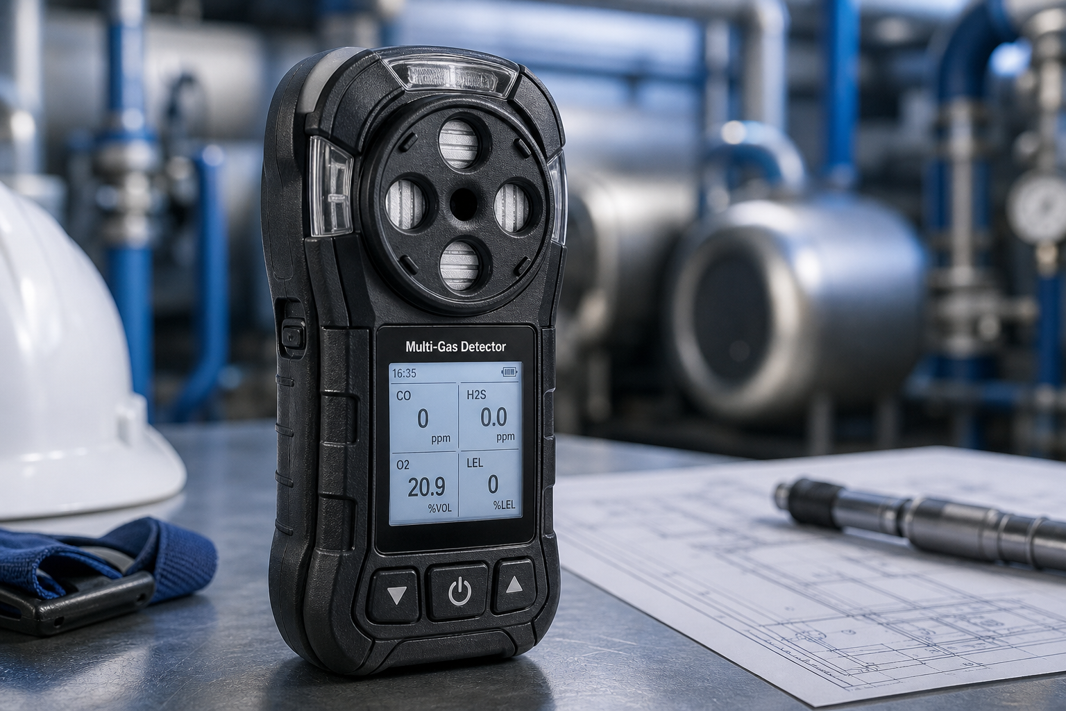 Portable gas detector product visual for Multi-Gas Detection