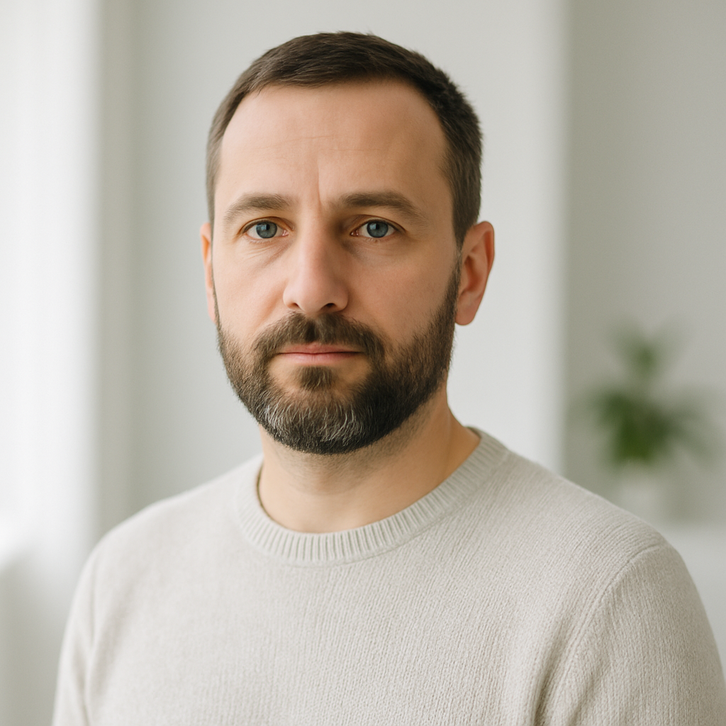 Portrait of Andrii, a Kyiv apartment seller