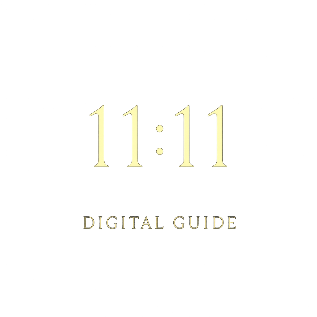 Minimalist black and gold digital guide cover with a glowing 11:11 clock motif