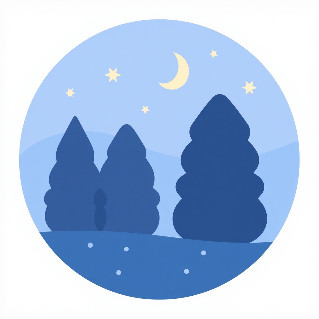 Abstract forest night icon