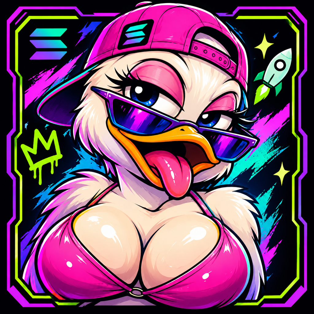 Coin mascot avatar in a badge frame with chaotic meme energy