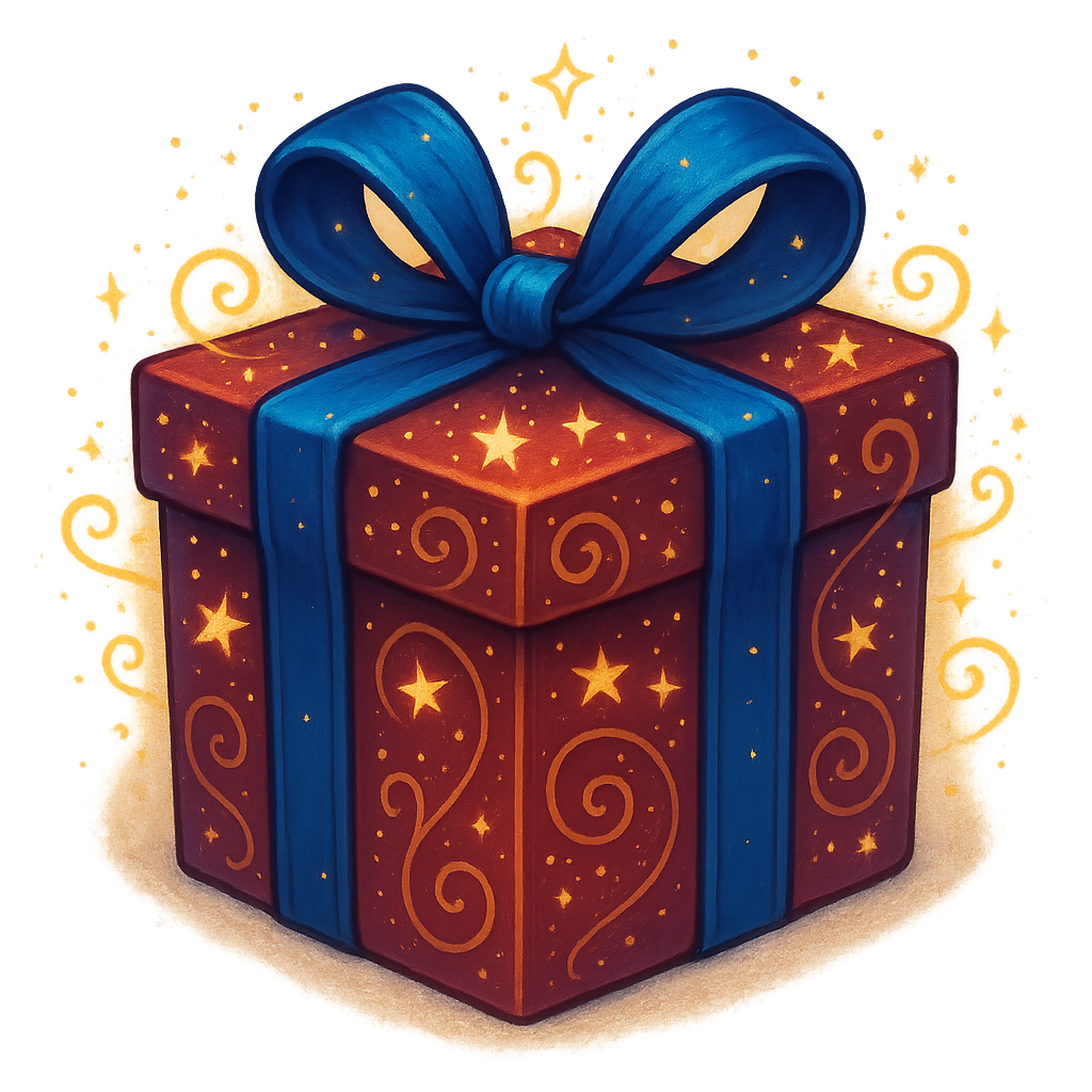 Gift box with sparkles illustration