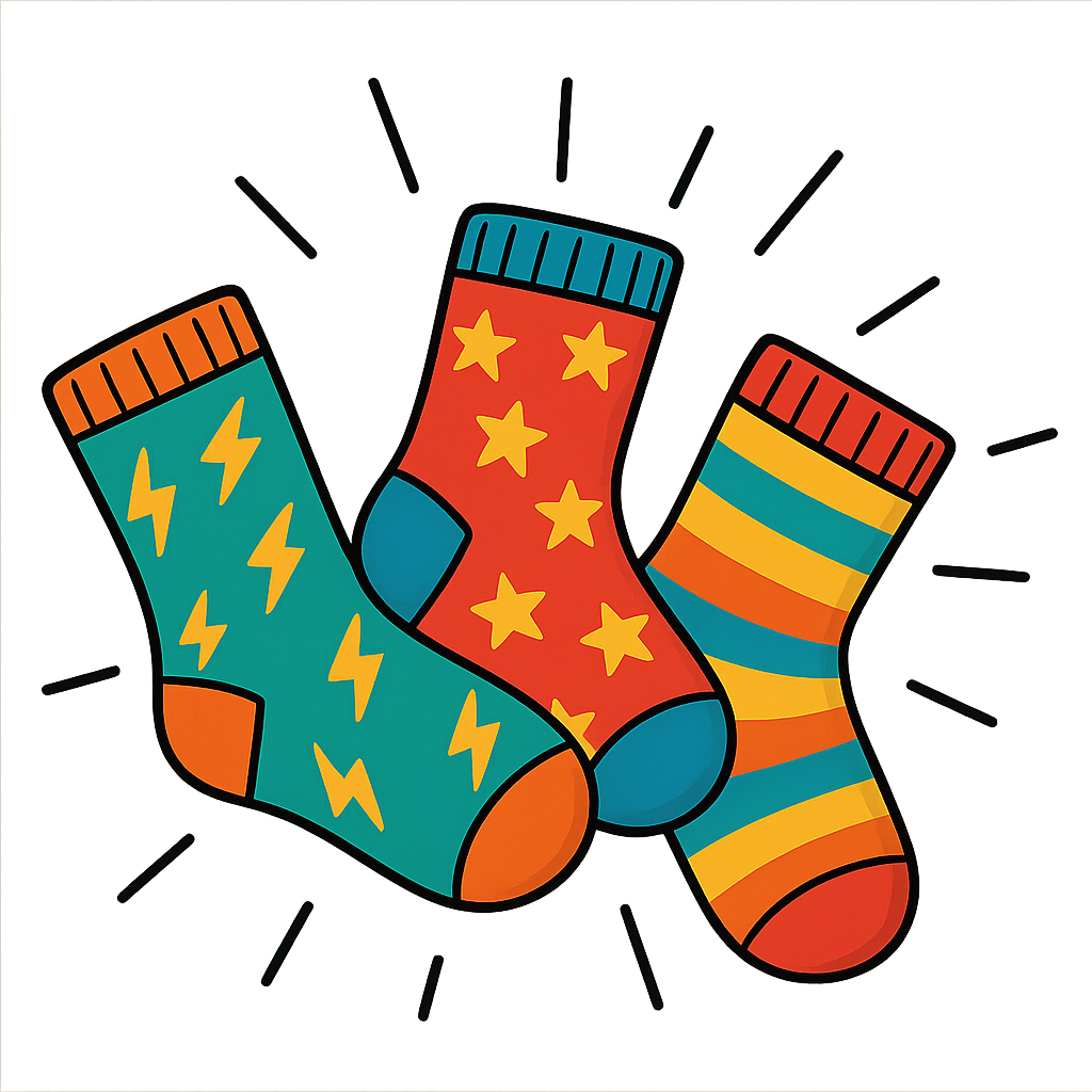 Colorful happy socks illustration