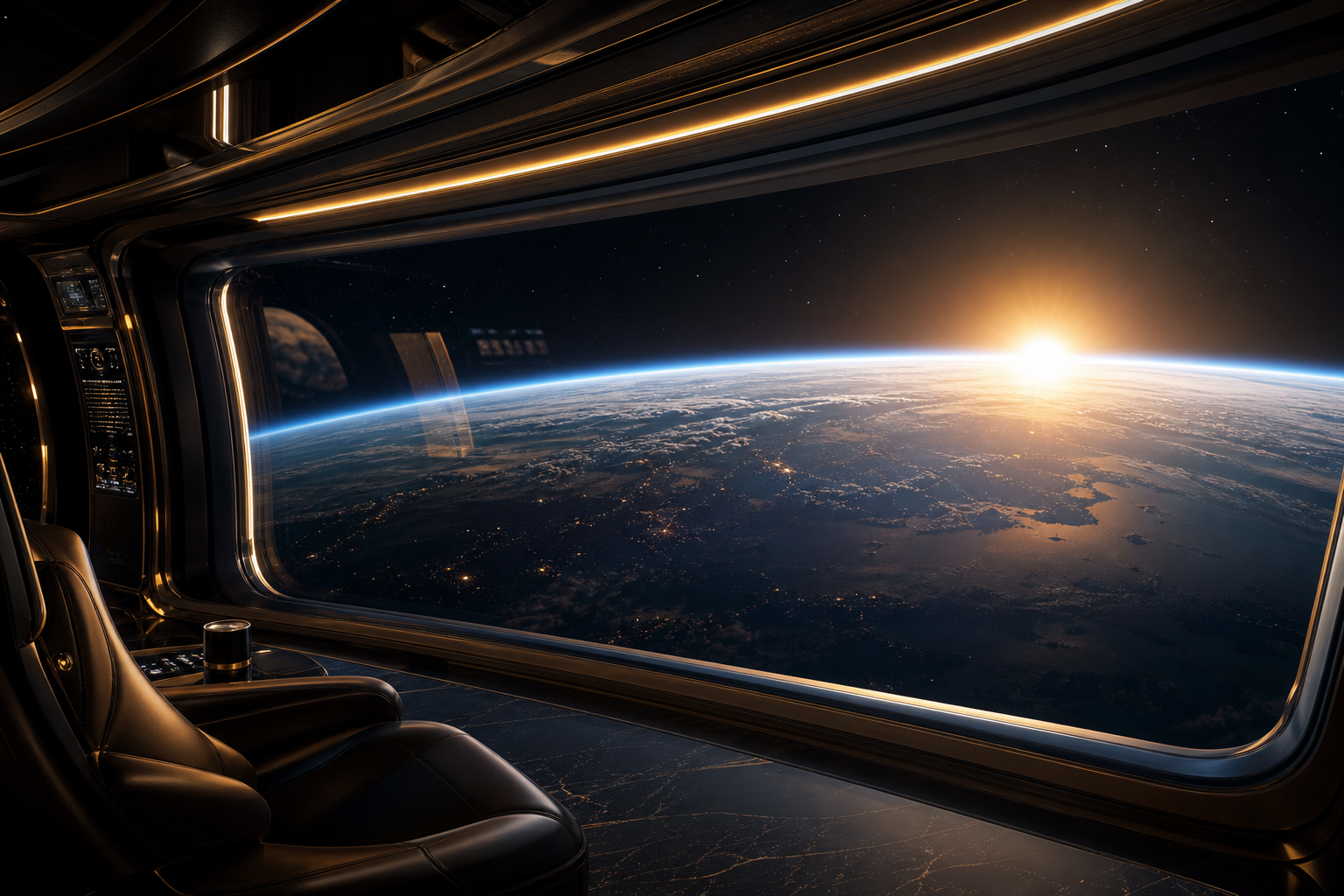 Orbital sunrise above the limb of Earth