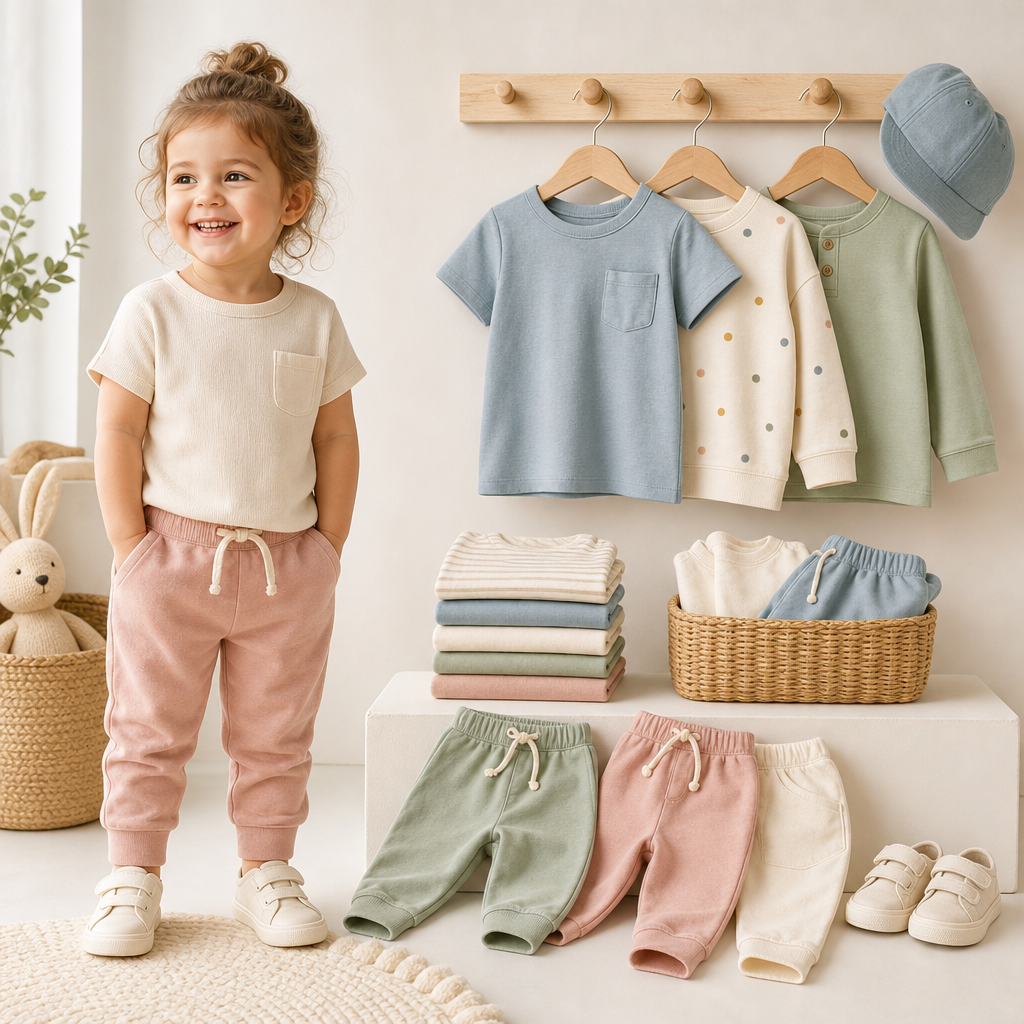 Soft basics and easy outfits made for busy mornings and all-day play.