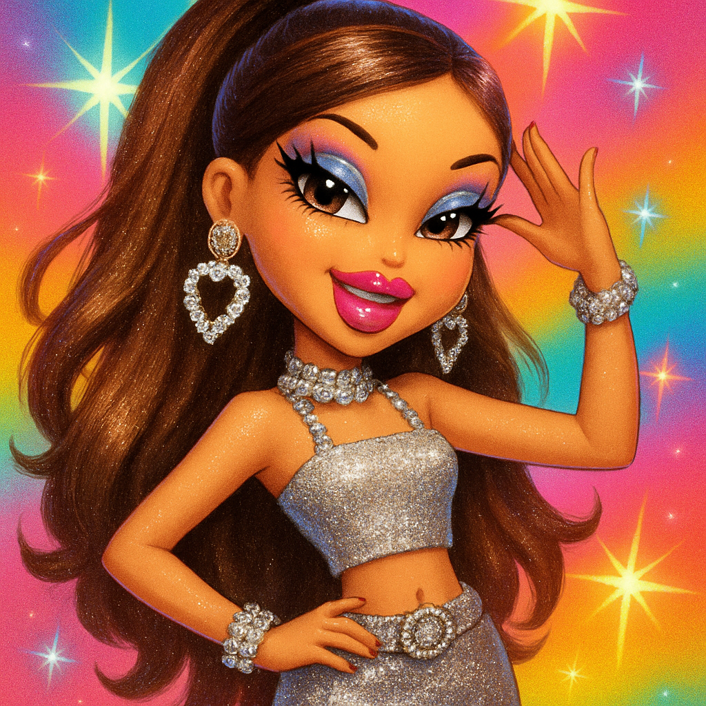 A glamorous Bratz doll with sparkling accessories and a fun pose