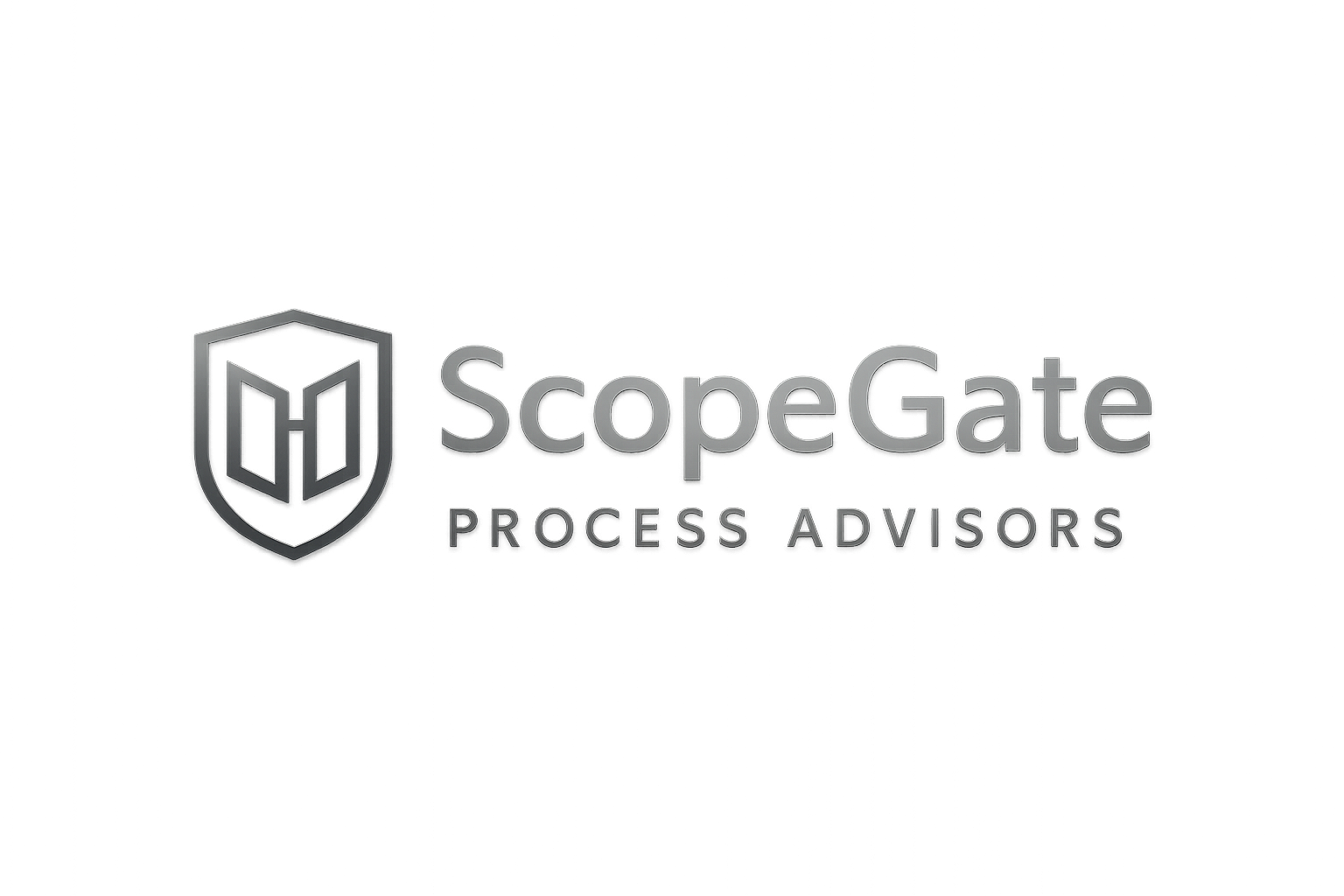 ScopeGate Process Advisors horizontal logo lockup with left icon and wordmark