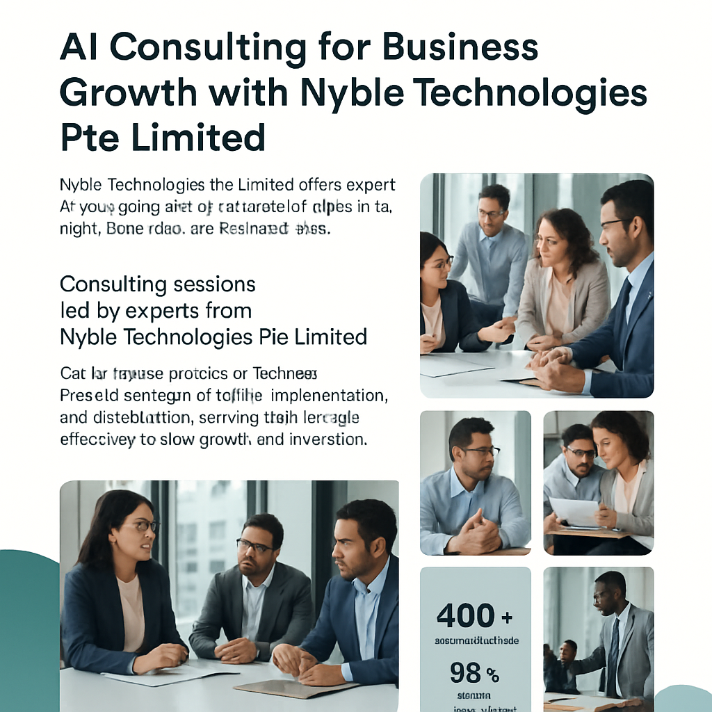 Business professionals in a modern office discussing AI strategy around a table