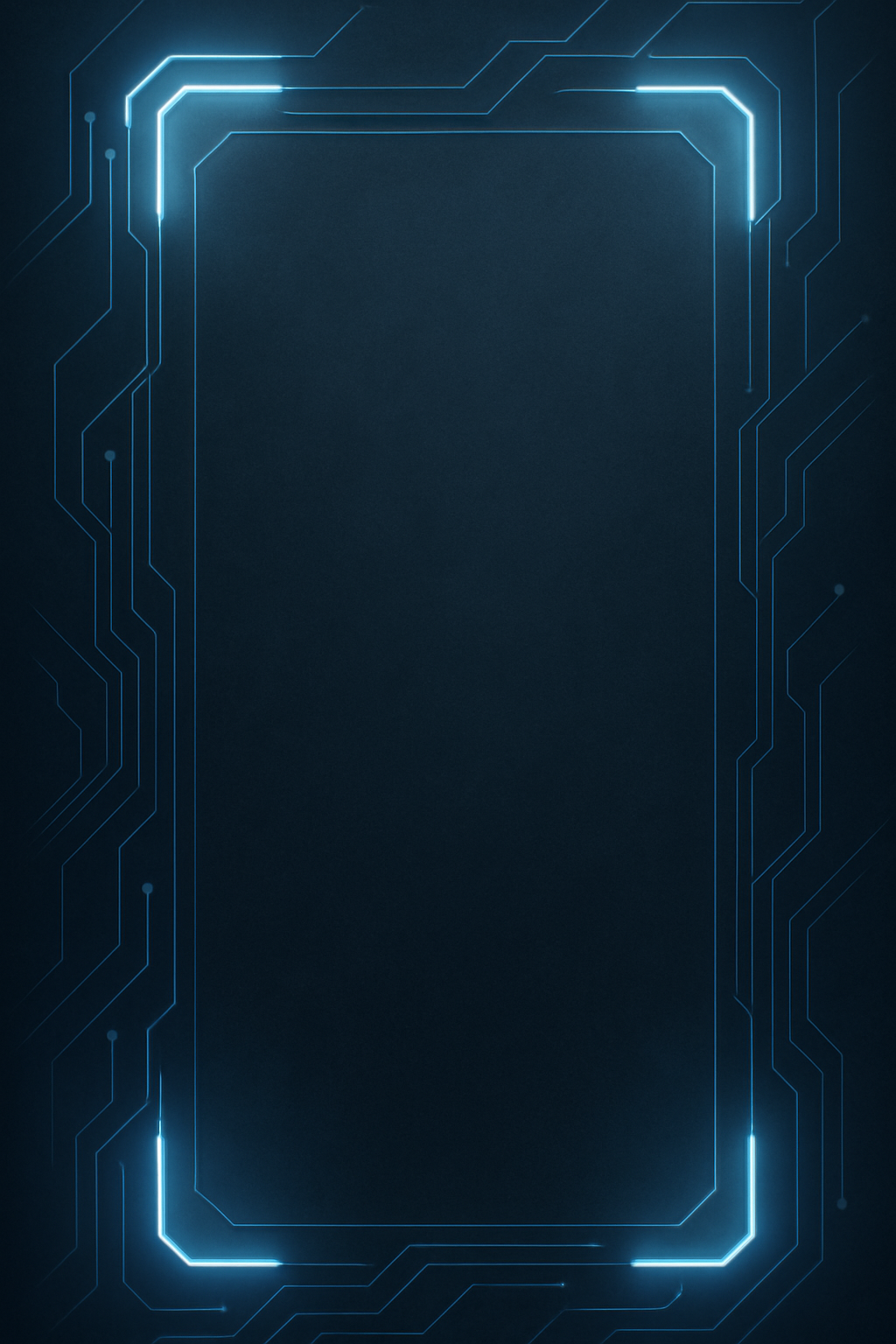 Futuristic card template preview with blue neon circuitry