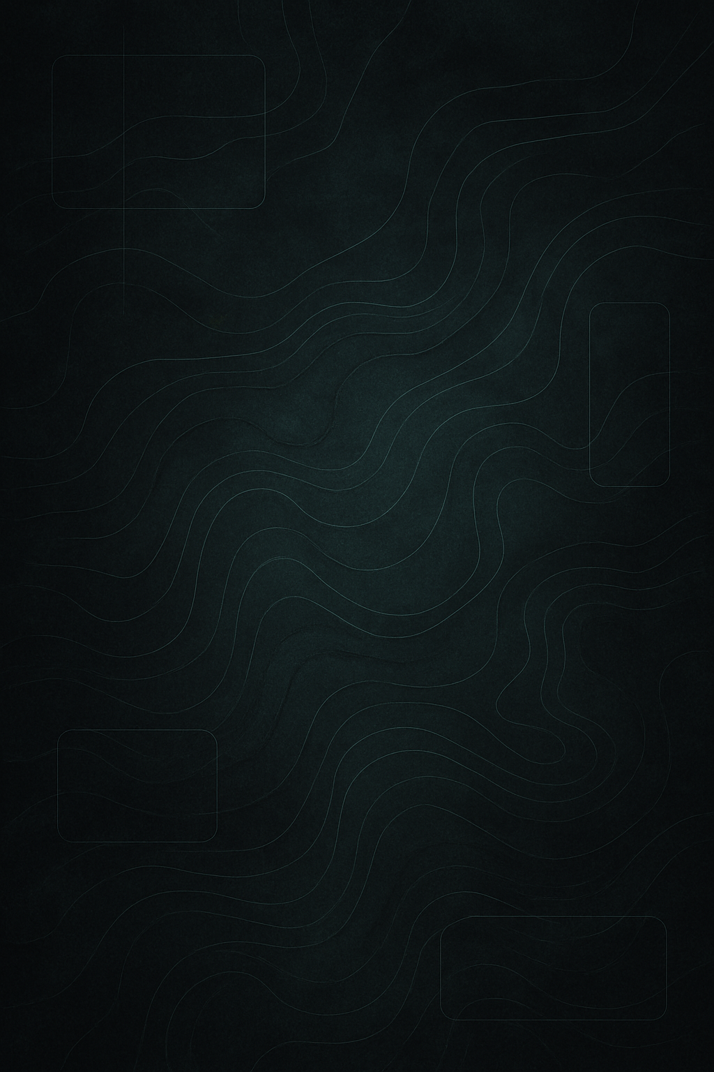 Dark abstract surveillance map with faint contour lines and soft haze