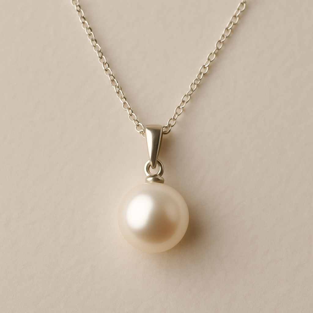 Delicate pearl drop pendant on fine silver chain, minimalist luxury jewelry