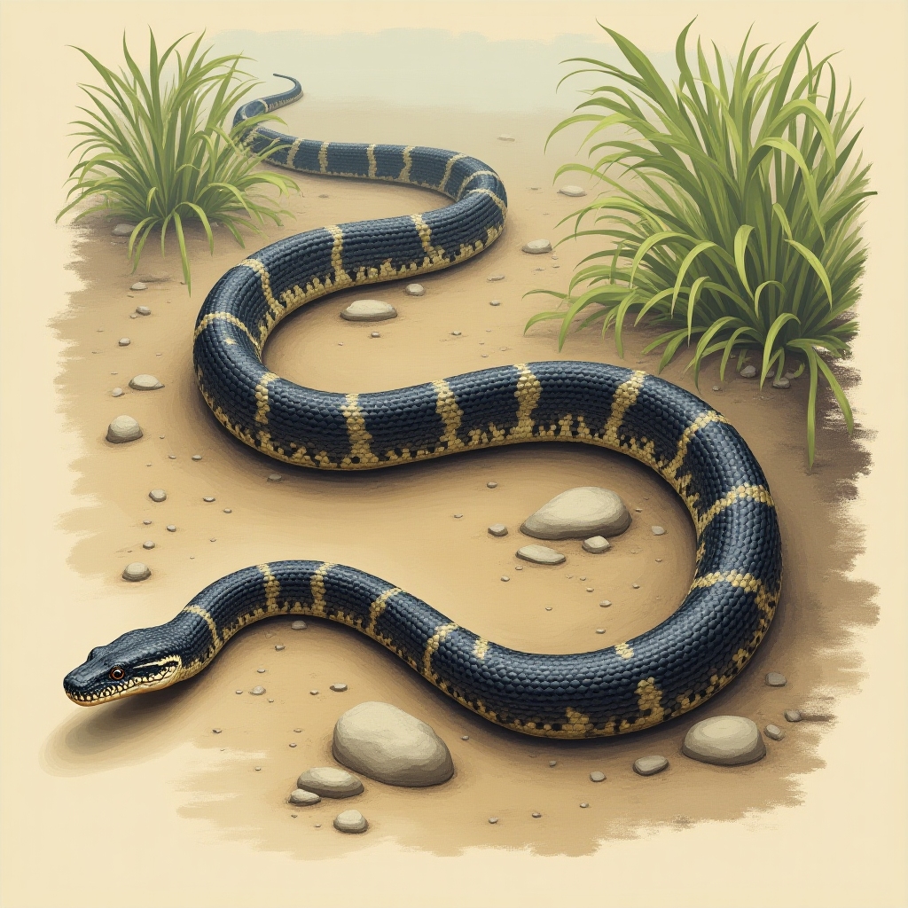 Realistic image of a snake slithering in an S-shape