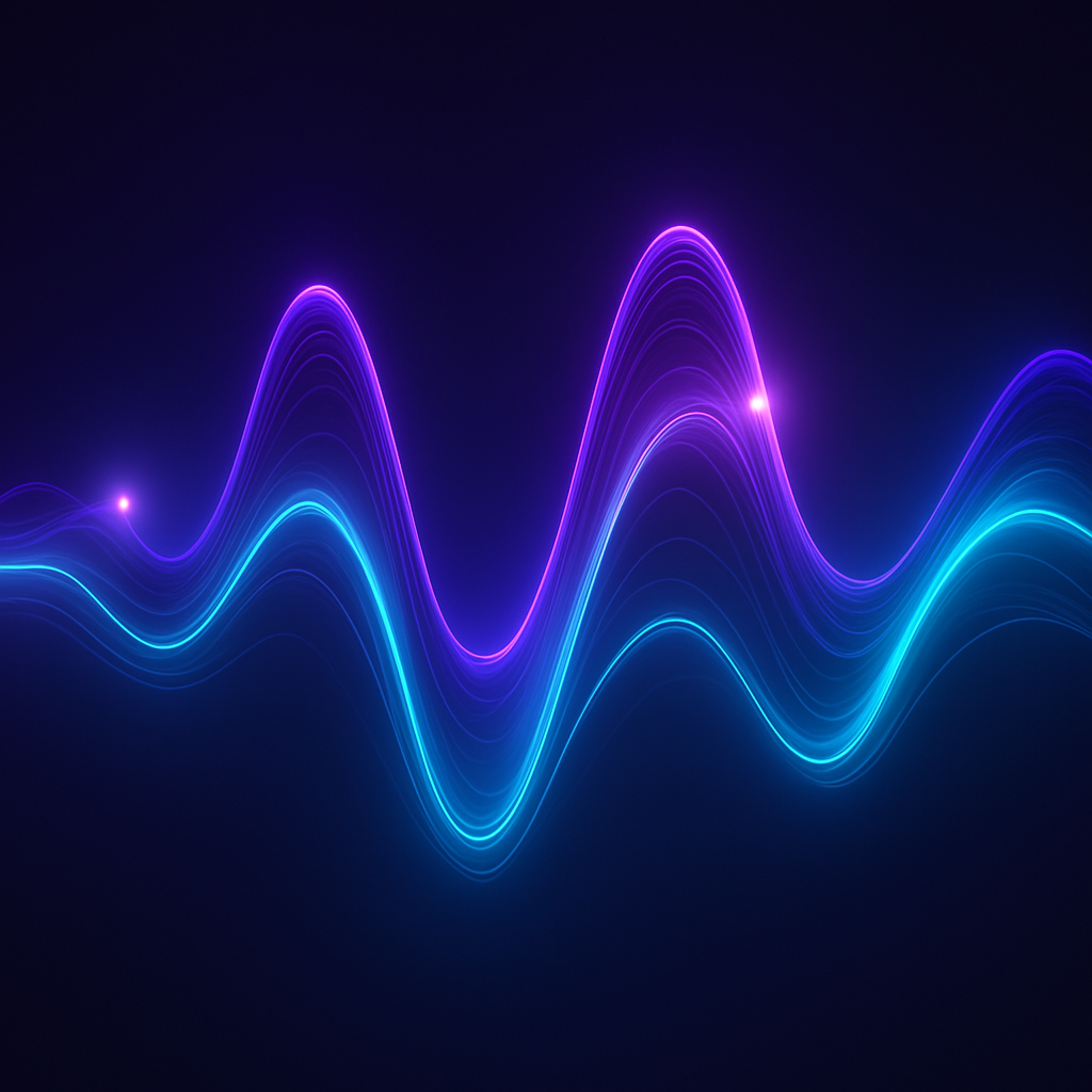 Abstract bioelectric waveform in neon tones