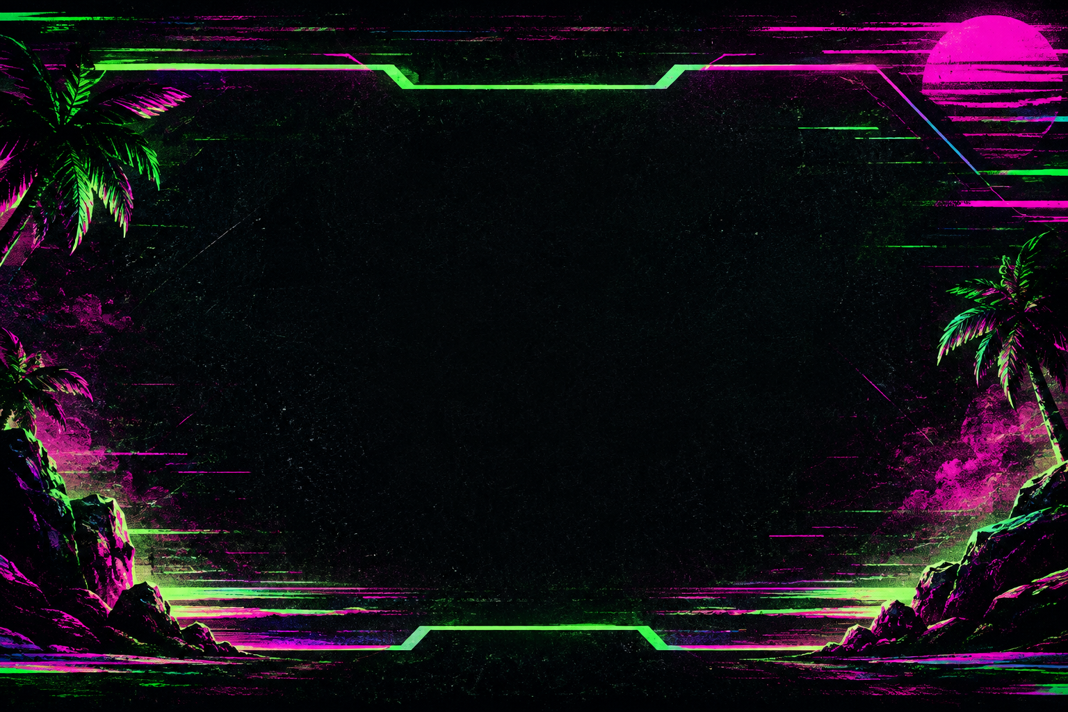 Landscape placeholder panel for a future Pepe Dog banner image with energetic neon meme styling