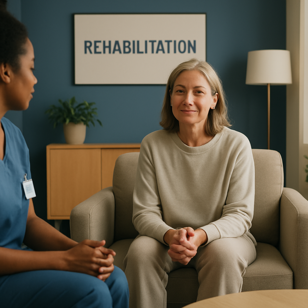 Patient in early recovery stage, calm and supported