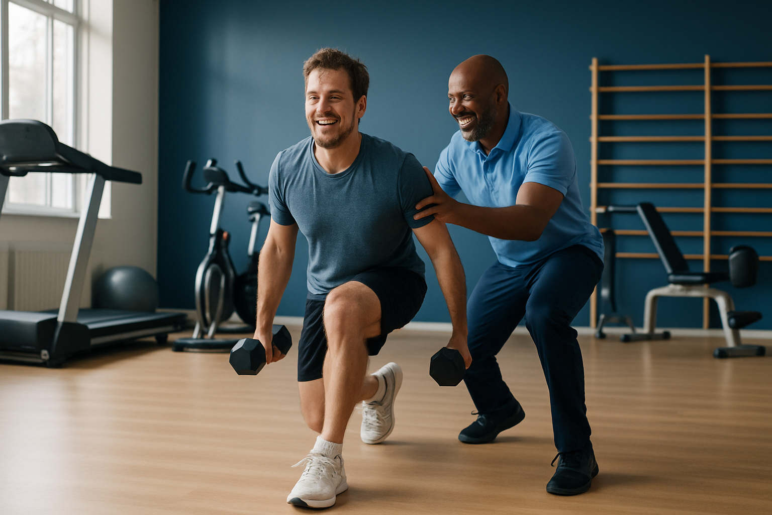 Active rehabilitation exercise showing recovery progress