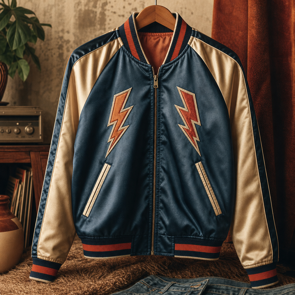 Electric Avenue Satin Bomber vintage clothing piece