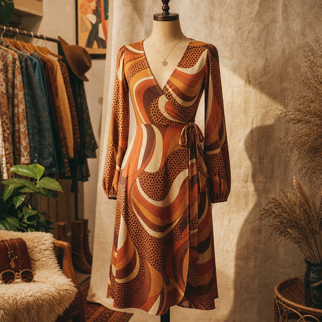 Disco Fever Wrap Dress vintage clothing piece