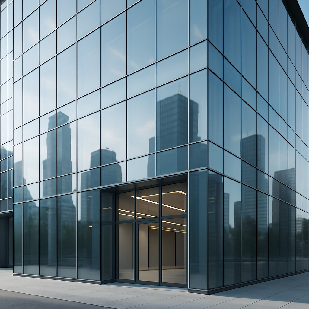 واجهات زجاجية معمارية تعكس أناقة المبنى