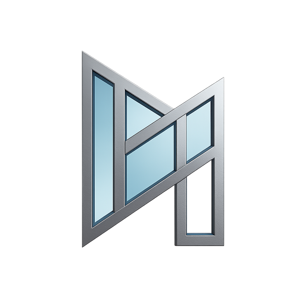 شعار شركة أعمال زجاج والمنيوم