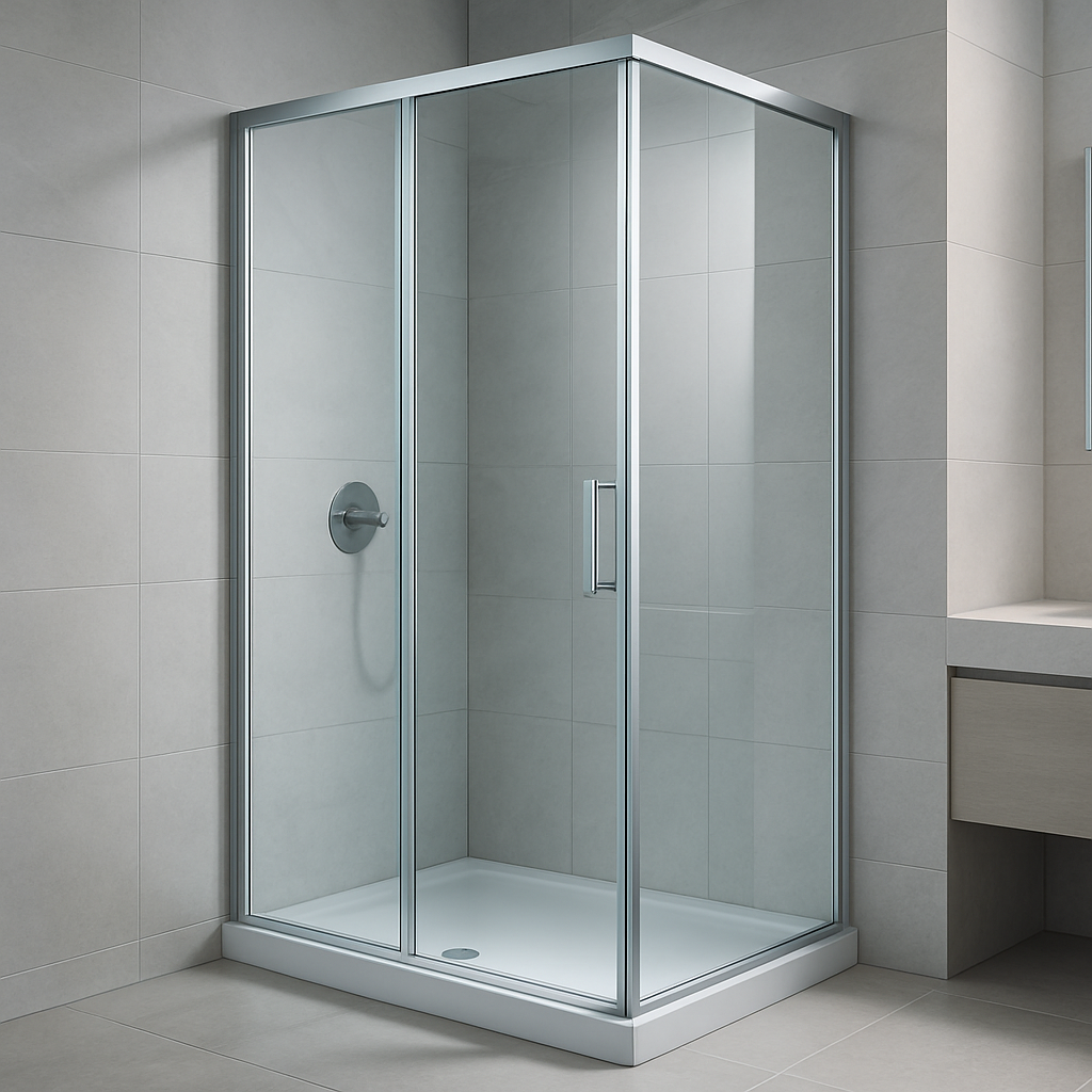 كابينات شاور زجاجية بإطارات ألمنيوم حديثة