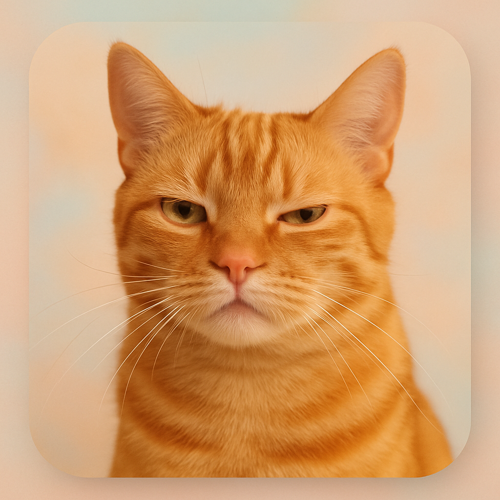 Orange tabby cat with one eyebrow raised in judgment