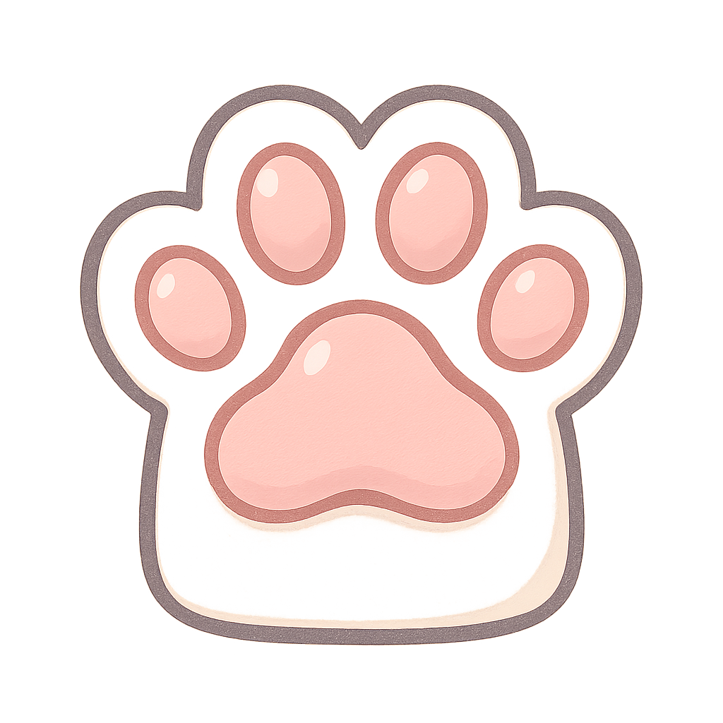 Playful pink cat paw icon