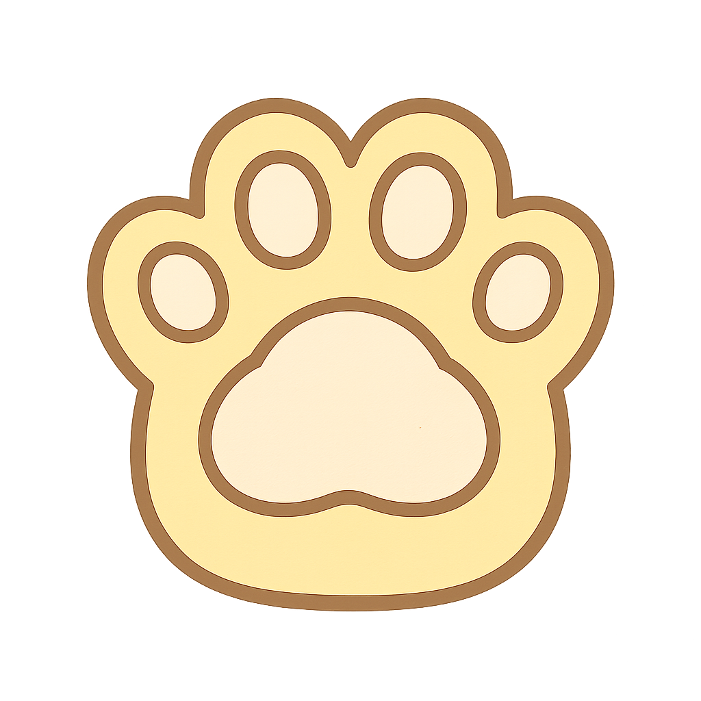 Soft yellow cat paw icon