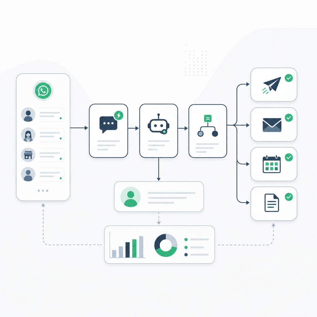 Ilustración de un diagrama de flujo operativo limpio y estructurado