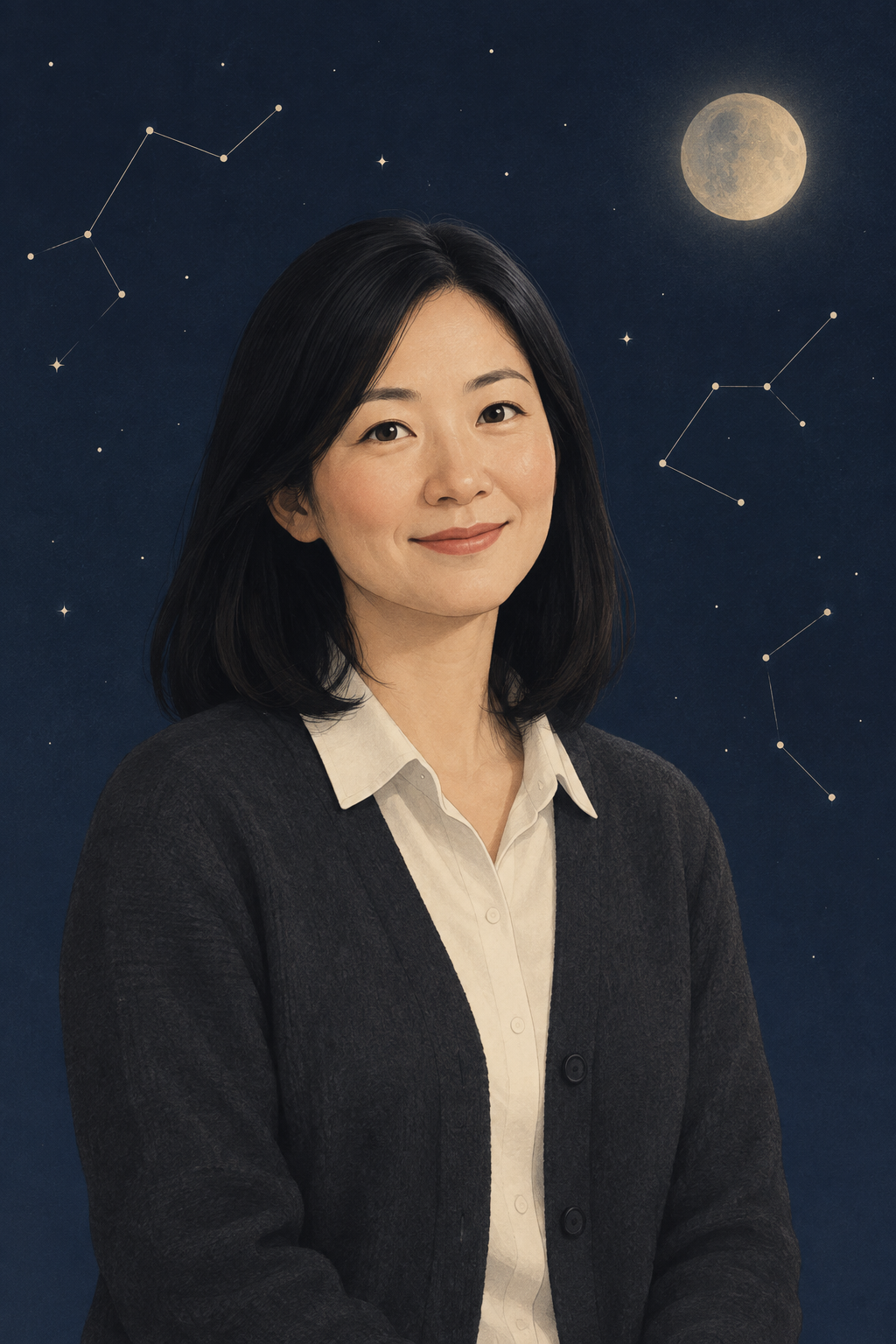 Mei Park, constellation guide editor portrait illustration