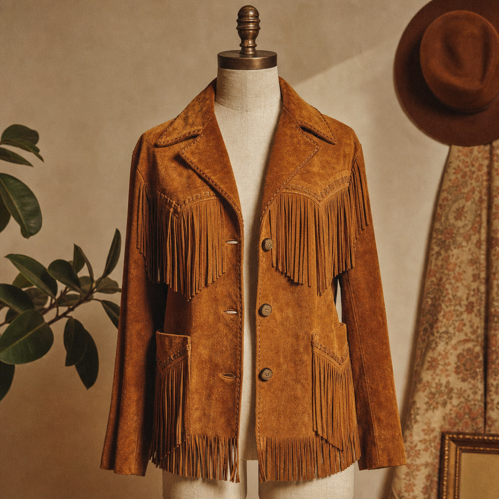 Sunset Suede Fringe Jacket vintage clothing photo