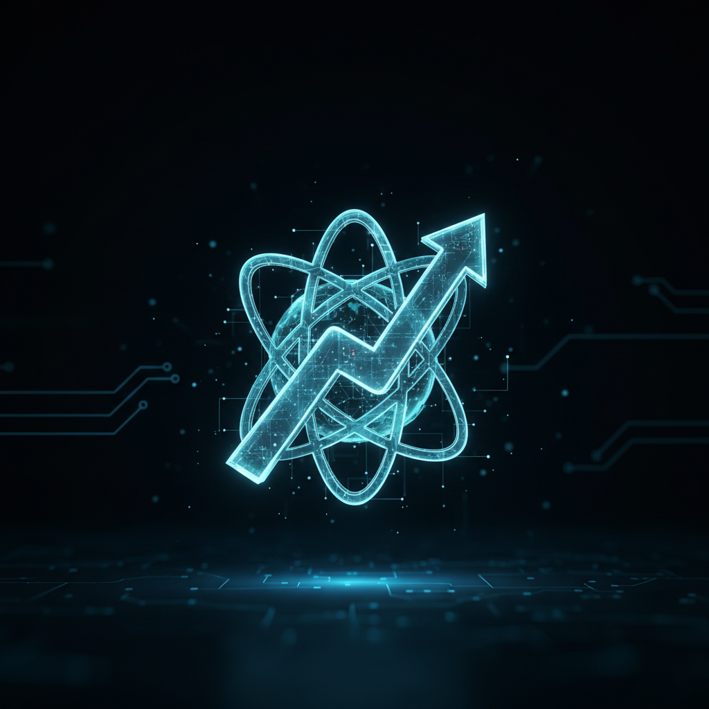 Futuristic hologram icon representing innovation